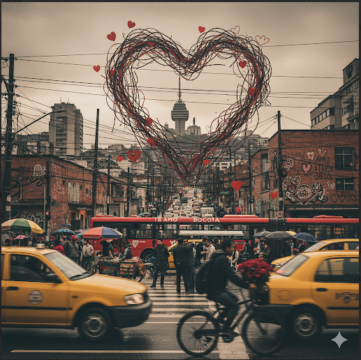 Las redes de un corazón inundan de pasión a los visitantes de la ciudad caótica del amor